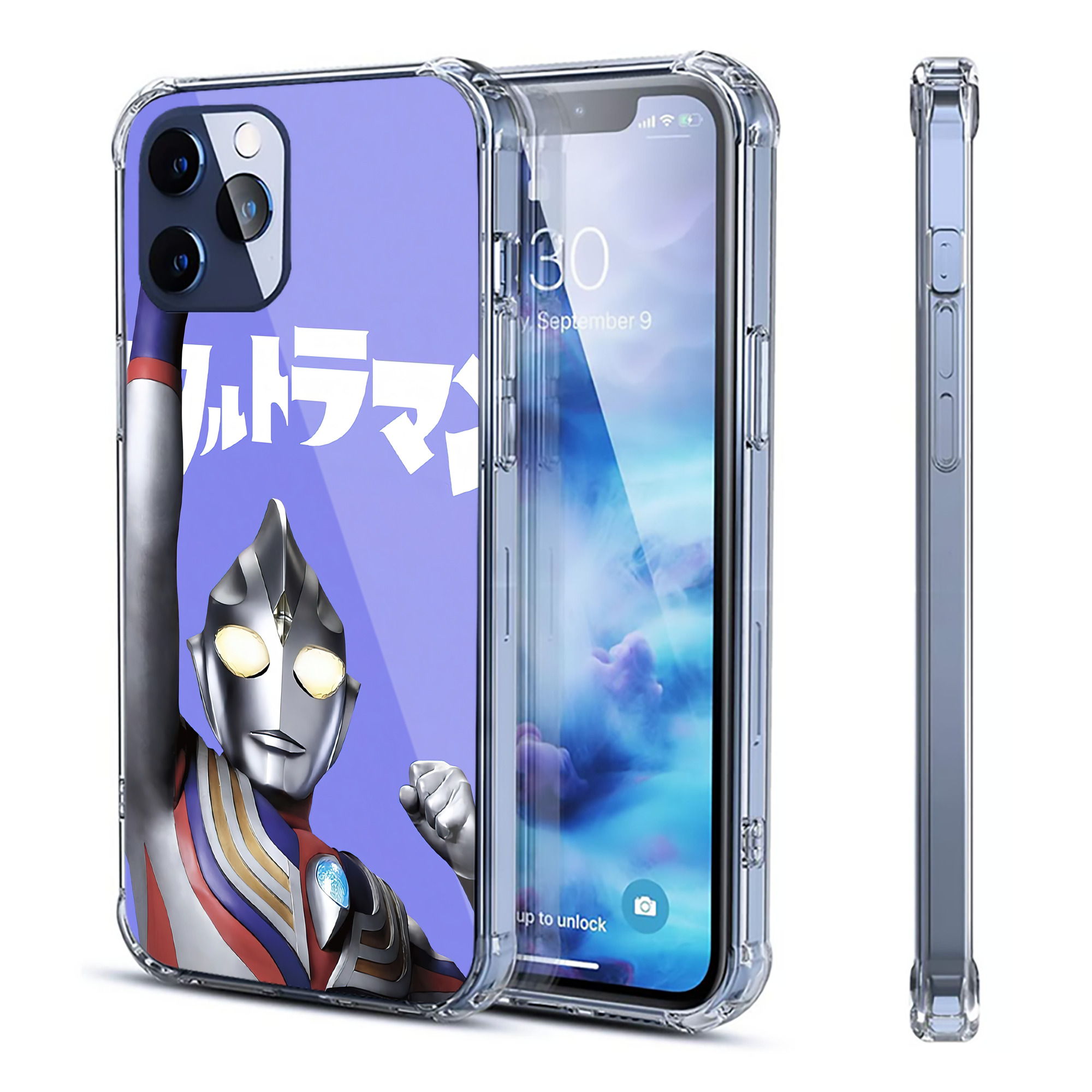 （画像用） ウルトラマン Ultraman 【iPhone 12シリーズ対応】透明スマホケース（クリアソフトケース）